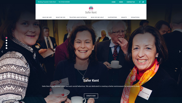 Screenshot of the Safer Kent website