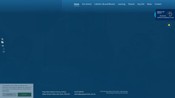 Screenshot of the Pope Paul PTFA website