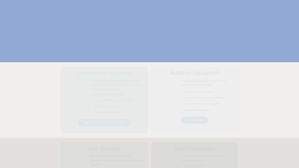 Screenshot of the Croydon Hearing Resource Centre website