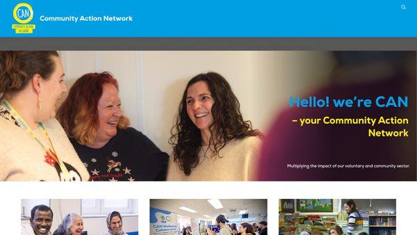 Screenshot of the Community Action Network website