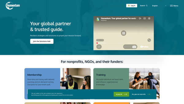 Screenshot of the Humentum UK website