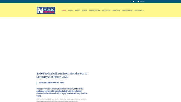 Screenshot of the Norfolk County Music Festival Association website