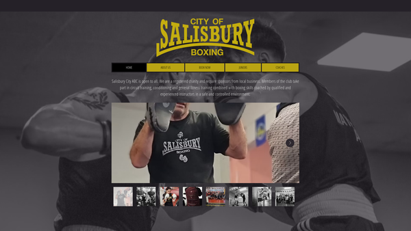 Screenshot of the Salisbury City Amateur Boxing Club website