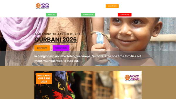 Screenshot of the Novo Jibon website