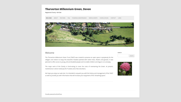 Screenshot of the Thorverton Millennium Green Trust website