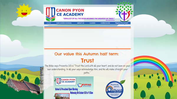 Screenshot of the Friends Of Canon Pyon CE Academy website