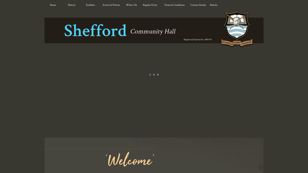 Screenshot of the The Shefford Community Hall website