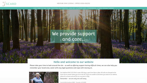 Screenshot of the Scard website