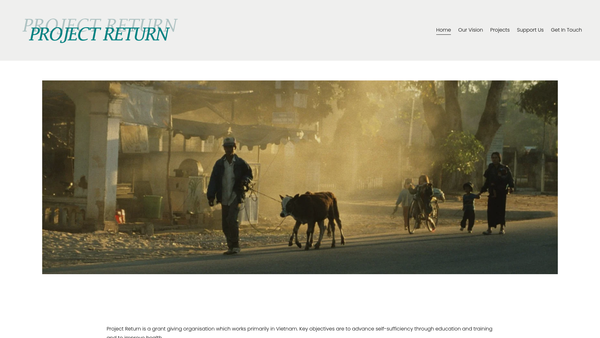 Screenshot of the Project Return website