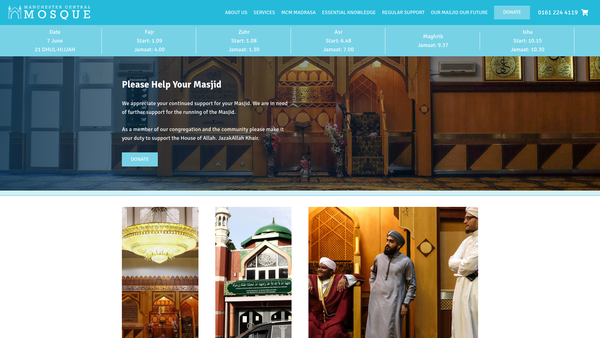 Screenshot of the Jamiat Ul Muslimin, Manchester website