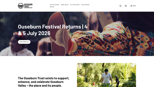 Screenshot of the Ouseburn Trust website