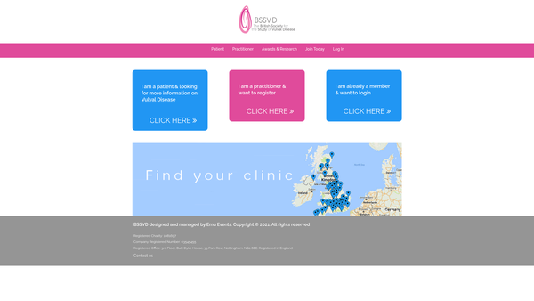 Screenshot of the British Society For The Study Of Vulval Diseases website