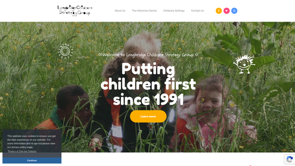 Screenshot of the Longbridge Childcare Strategy Group website