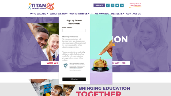 Screenshot of the Titan Partnership Limited website