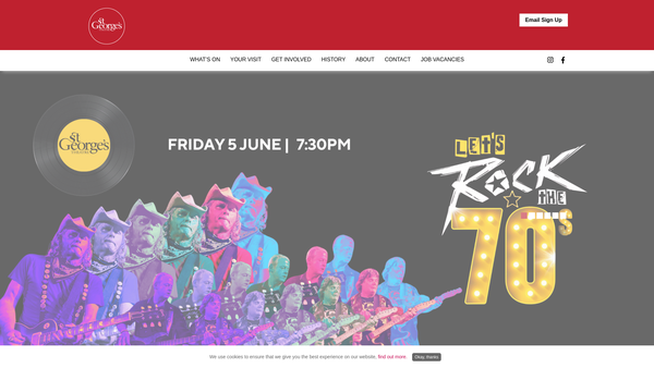 Screenshot of the St George's Theatre Trust website