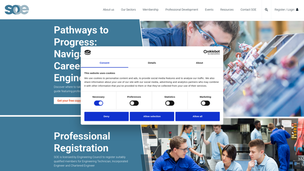 Screenshot of the The Society Of Operations Engineers website