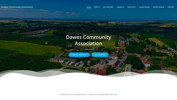 Screenshot of the The Dawes Community Association website