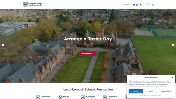 Screenshot of the Loughborough Schools Foundation website
