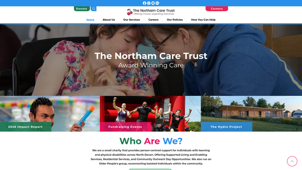 Screenshot of the The Northam Care Trust website