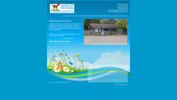 Screenshot of the Hartest Pre-School website