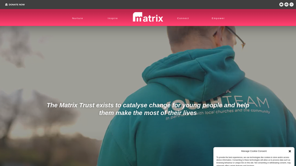 Screenshot of the The Matrix Trust website