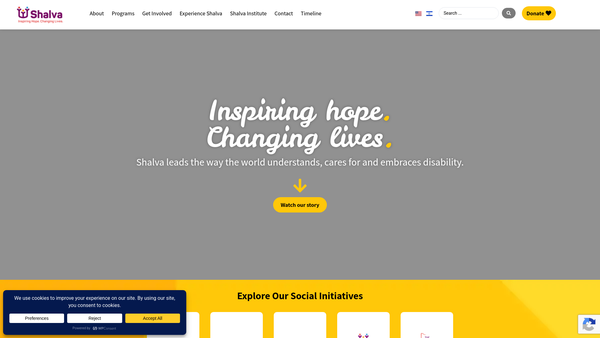 Screenshot of the British Friends Of Shalva website