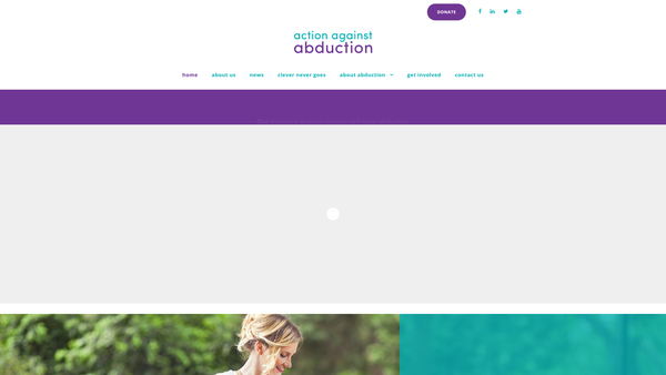 Screenshot of the Action Against Abduction website