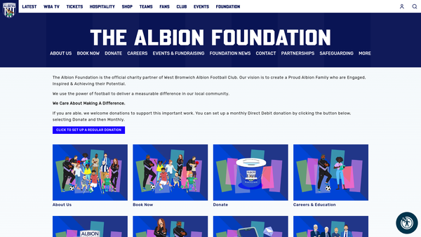 Screenshot of the The Albion Foundation website