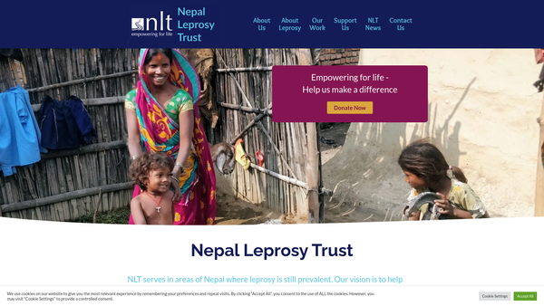 Screenshot of the Nepal Leprosy Trust website