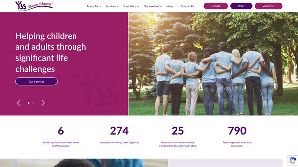 Screenshot of the Yss website