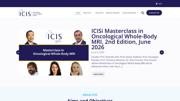 Screenshot of the International Cancer Imaging Society website