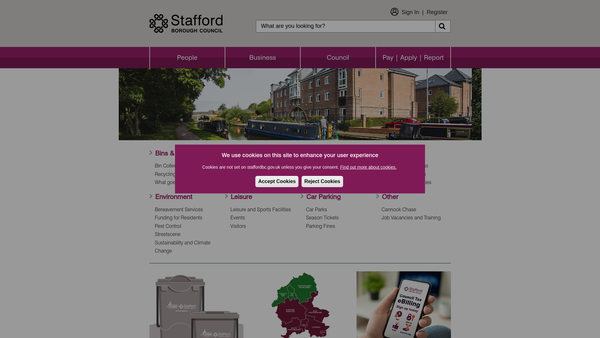 Screenshot of the The Stafford Borough Council Mayor's Charity Appeal website