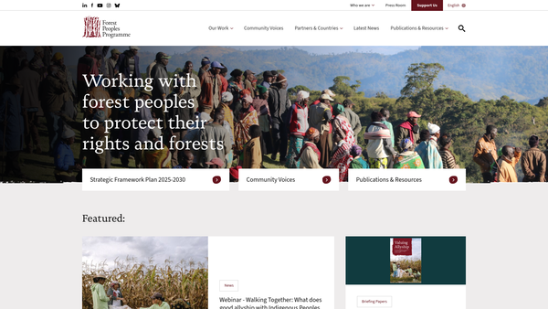 Screenshot of the Forest Peoples Programme website