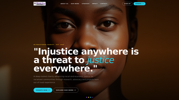 Screenshot of the Equality Foundation website