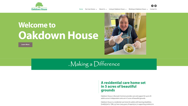 Screenshot of the Friends Of Oakdown Trust website