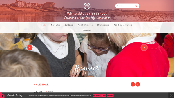 Screenshot of the Whitstable Junior School Parents, Teachers And Friends Association website