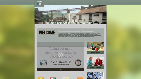Screenshot of the Lydbrook Area Community Care Association website