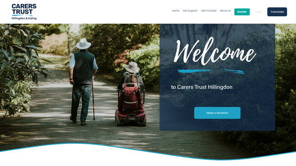 Screenshot of the Carers Trust Hillingdon and Ealing website