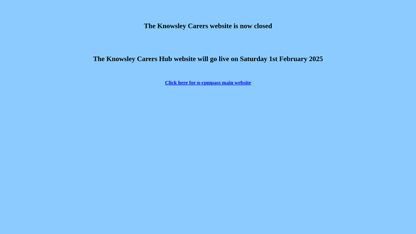 Screenshot of the Knowsley Carers Centre website