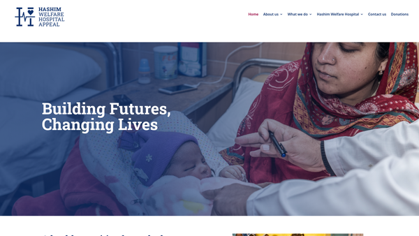 Screenshot of the Hashim Welfare Hospital Appeal website