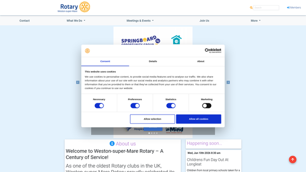 Screenshot of the The Rotary Club Of Weston-Super-Mare Trust Fund website