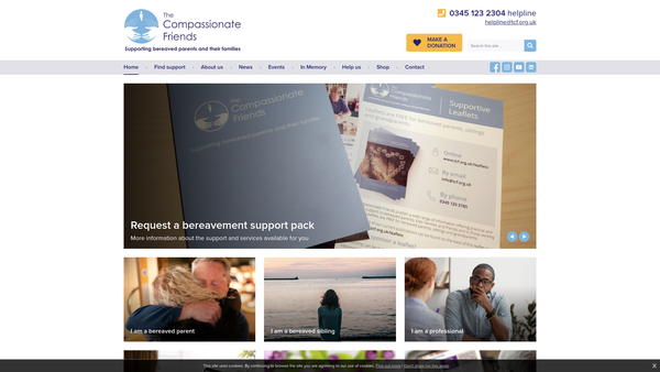 Screenshot of the The Compassionate Friends website