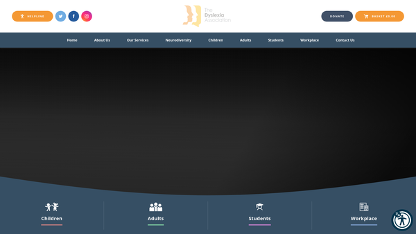 Screenshot of the The Dyslexia Association website