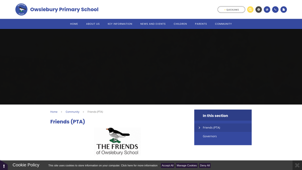 Screenshot of the Friends Of Owslebury School website