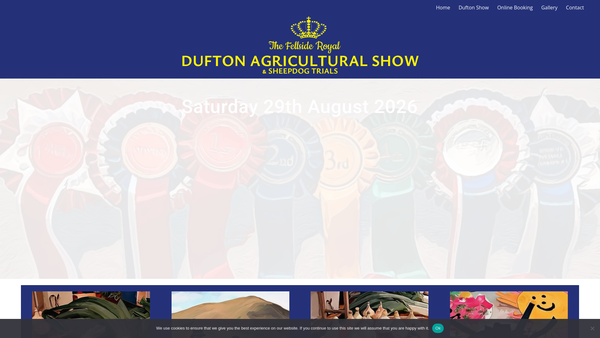 Screenshot of the Dufton Agricultural Society website