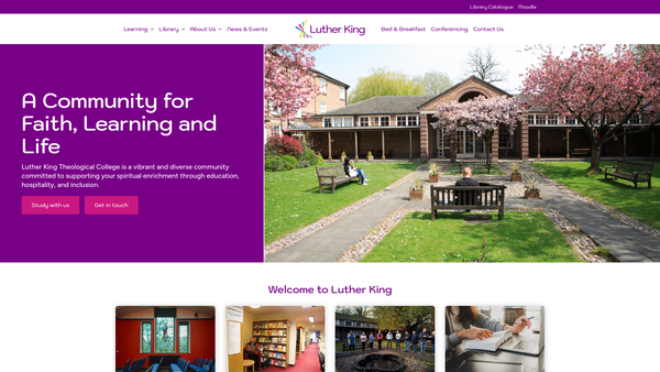 Screenshot of the Luther King House Educational Trust website