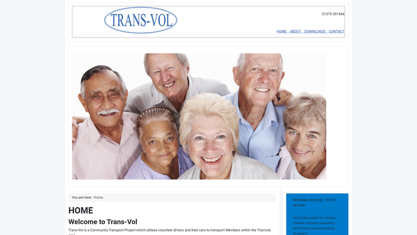 Screenshot of the Trans - Vol website