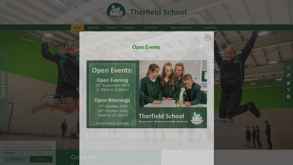Screenshot of the Therfield School Trust Fund website