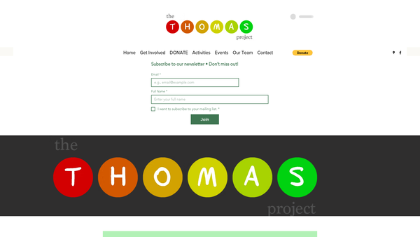 Screenshot of the The Thomas Project website