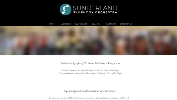 Screenshot of the Sunderland Symphony Orchestra website